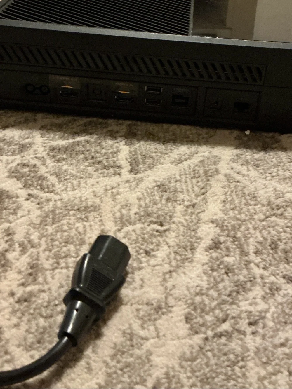 Microsoft Black Xbox One Console with Blue Power LED and Power Brick